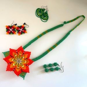 Mexican Handmade huichol beaded necklace